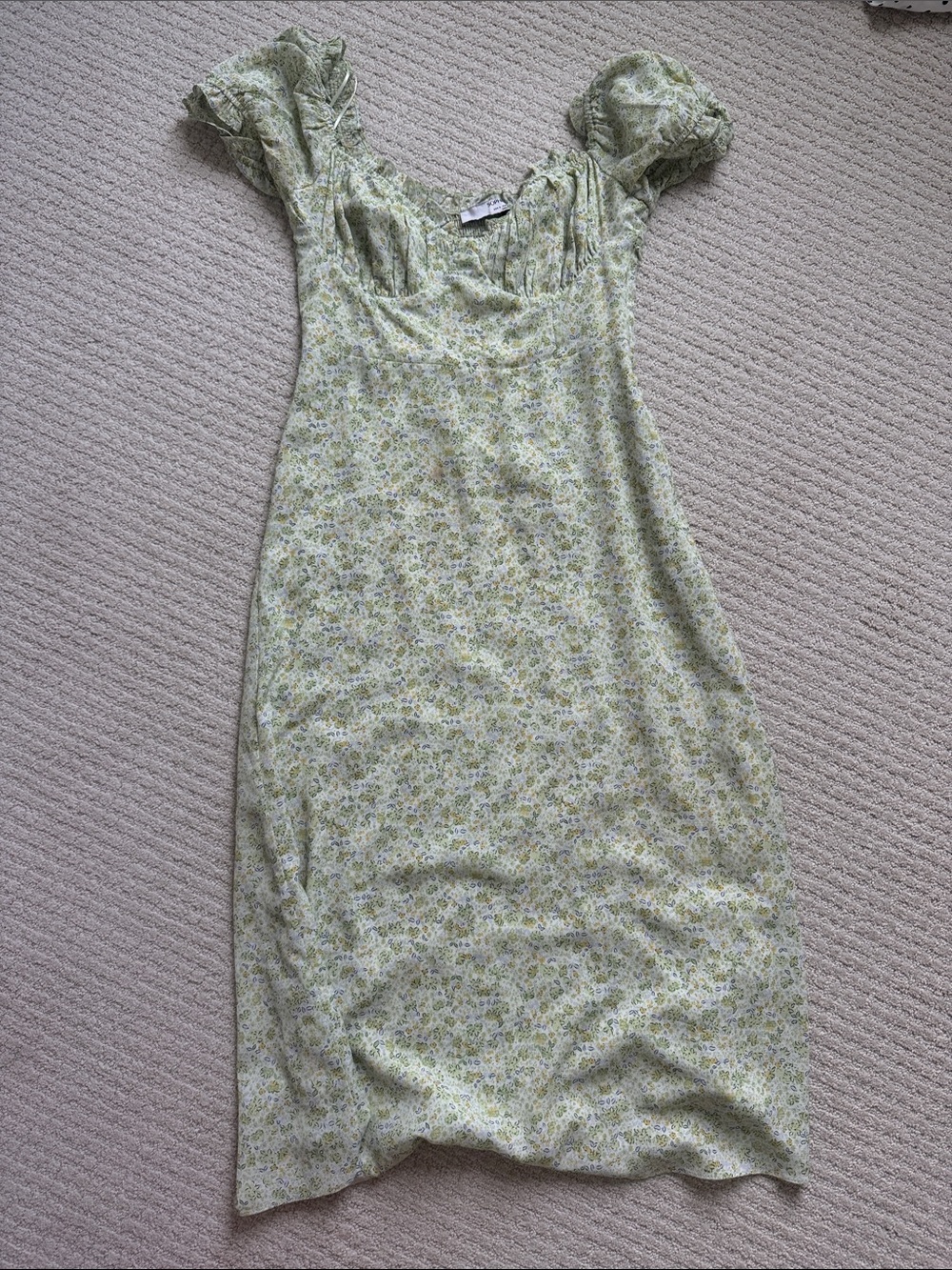 Sophie Rue Light Green Floral Midi Dress